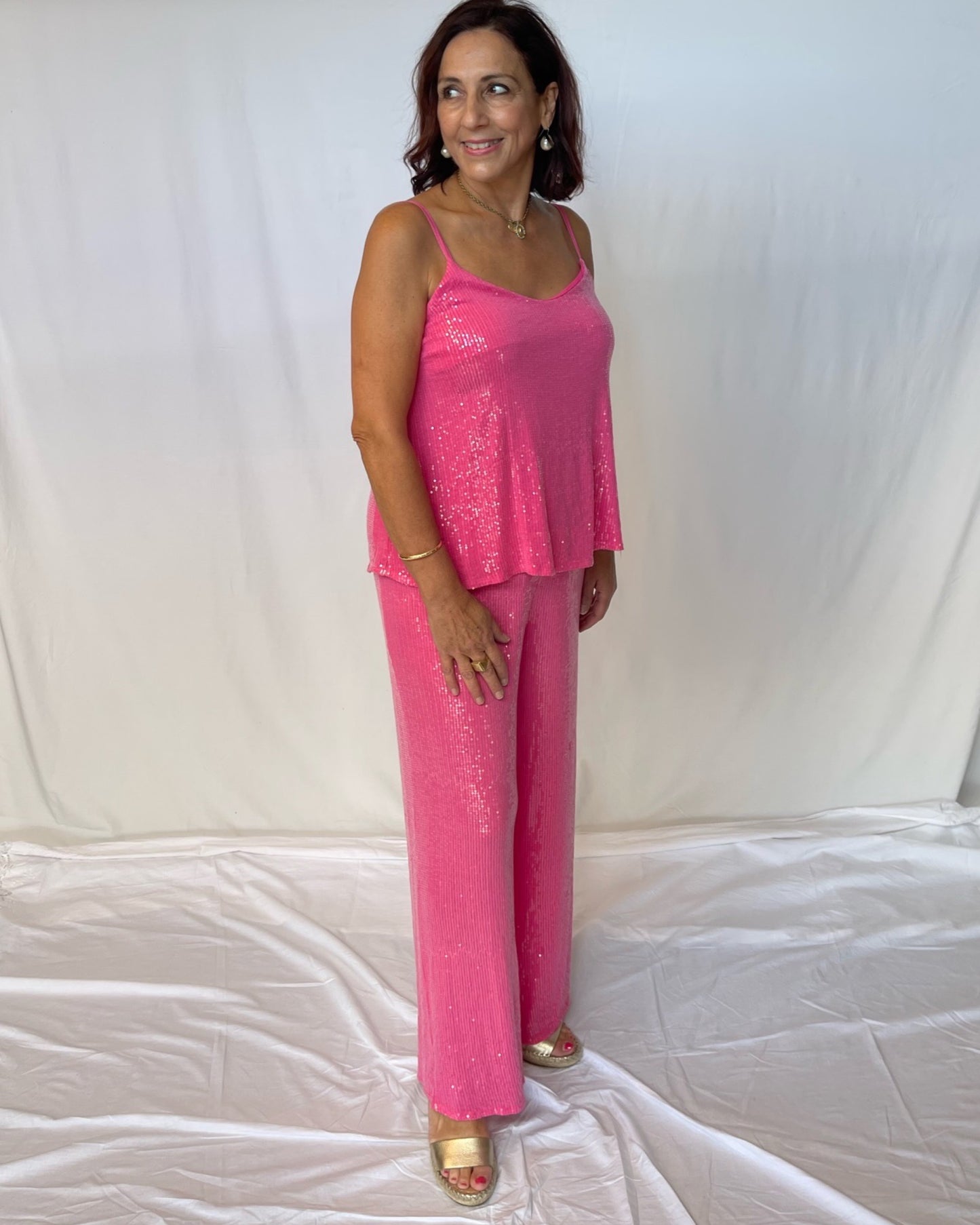Sequin Tank - Pink