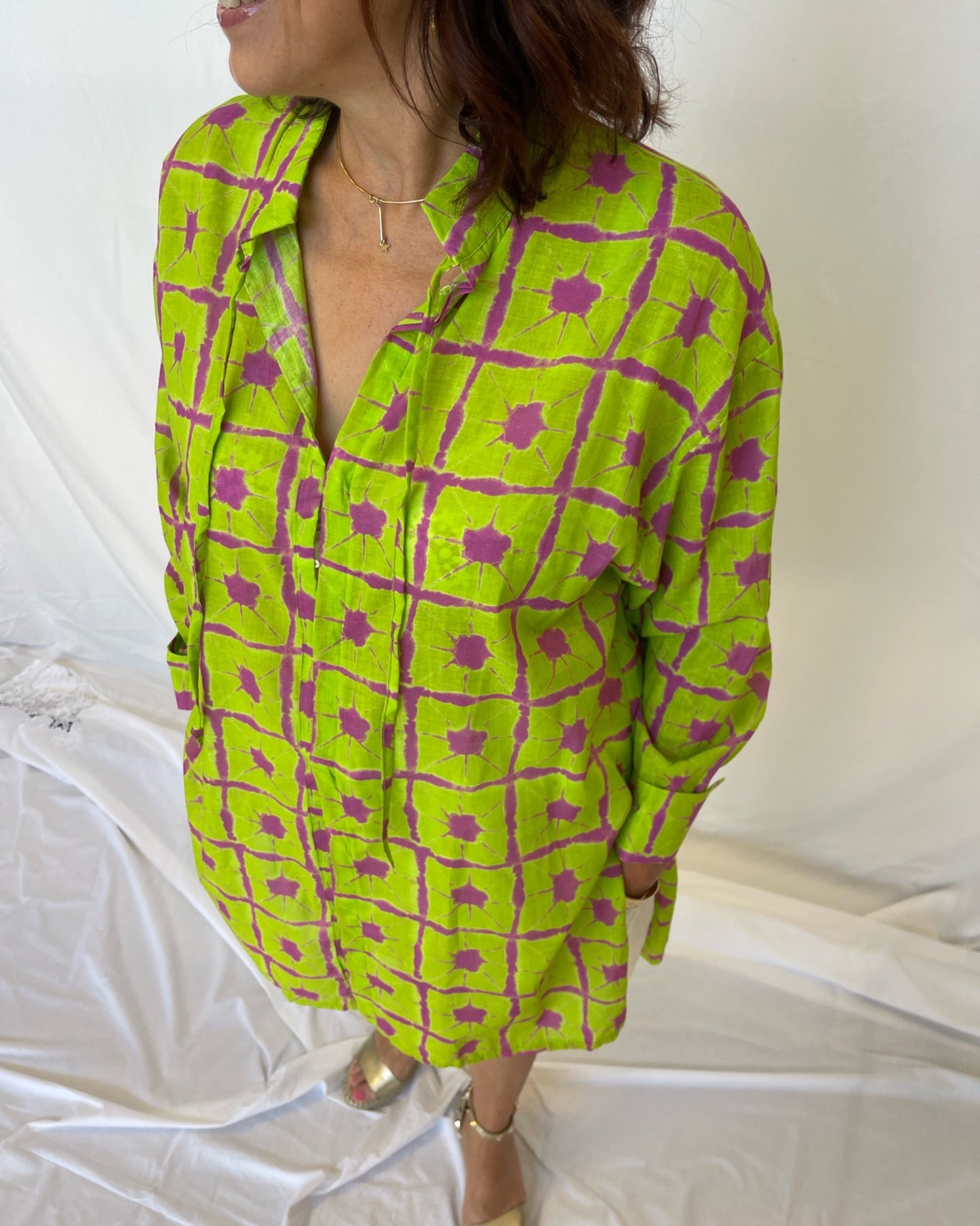Summer Shirt - Lime/Fuschia