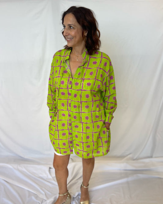 Summer Shirt - Lime/Fuschia