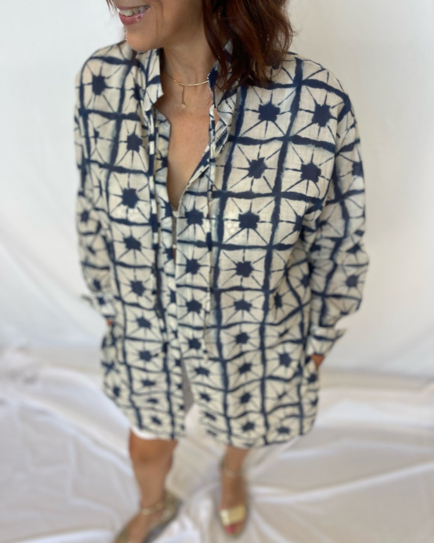 Summer Shirt - Panna/Navy