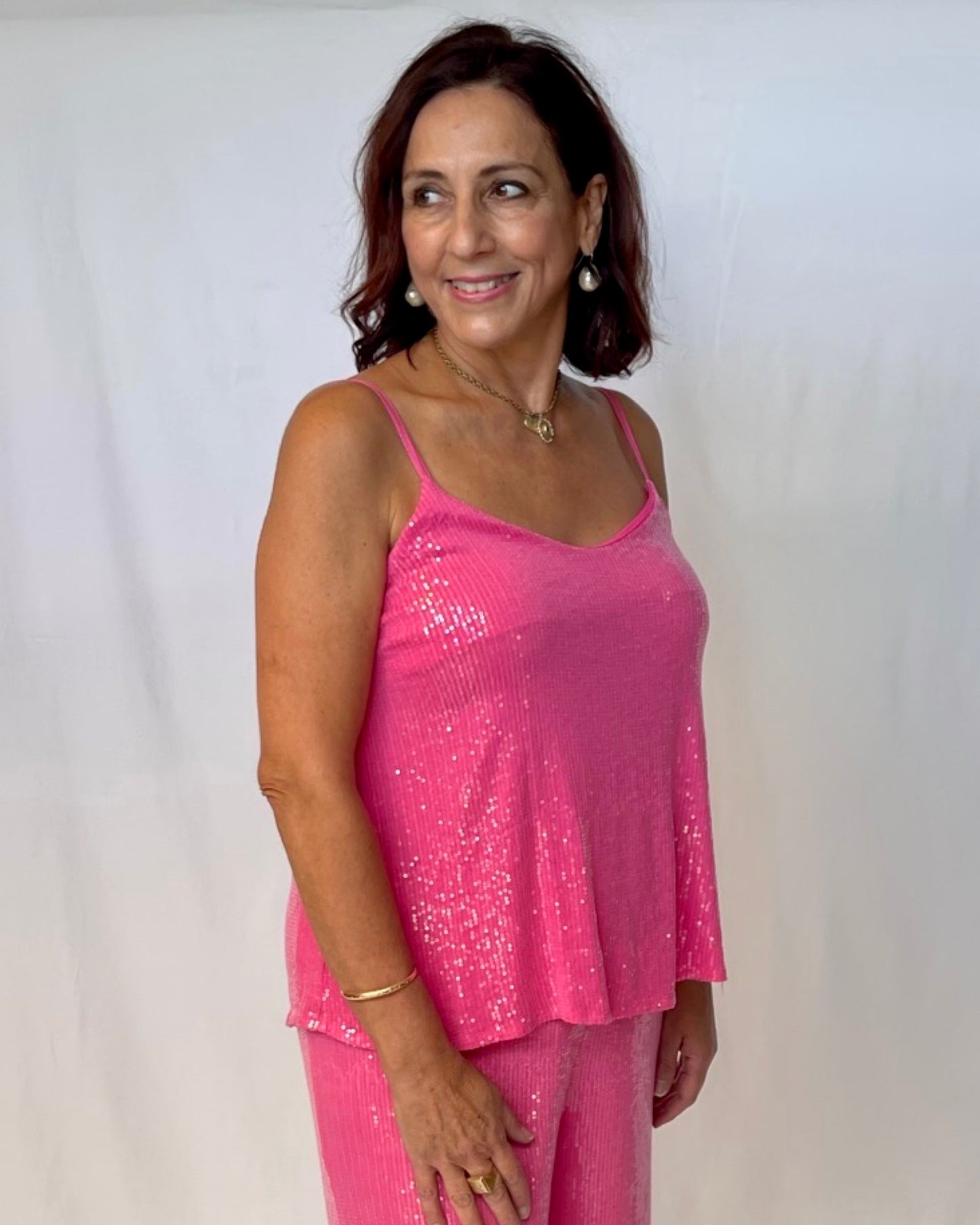 Sequin Tank - Pink
