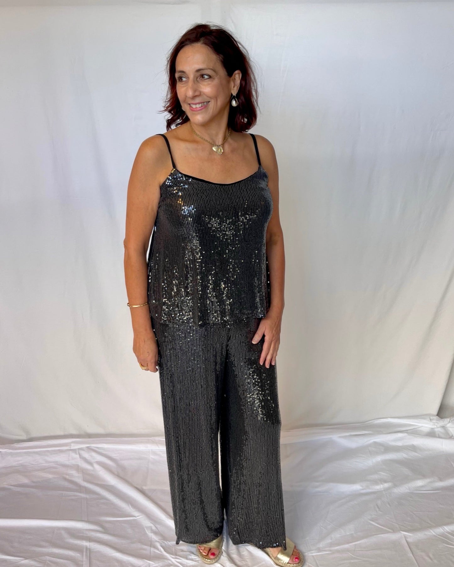 Sequin Tank- Black