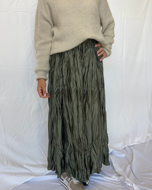 Crinkle Skirt - Olive