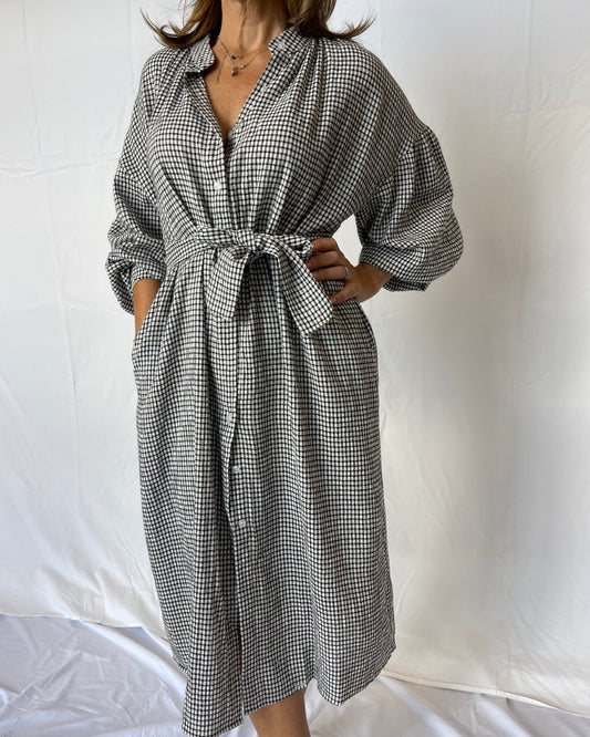 Gingham Dress - Black