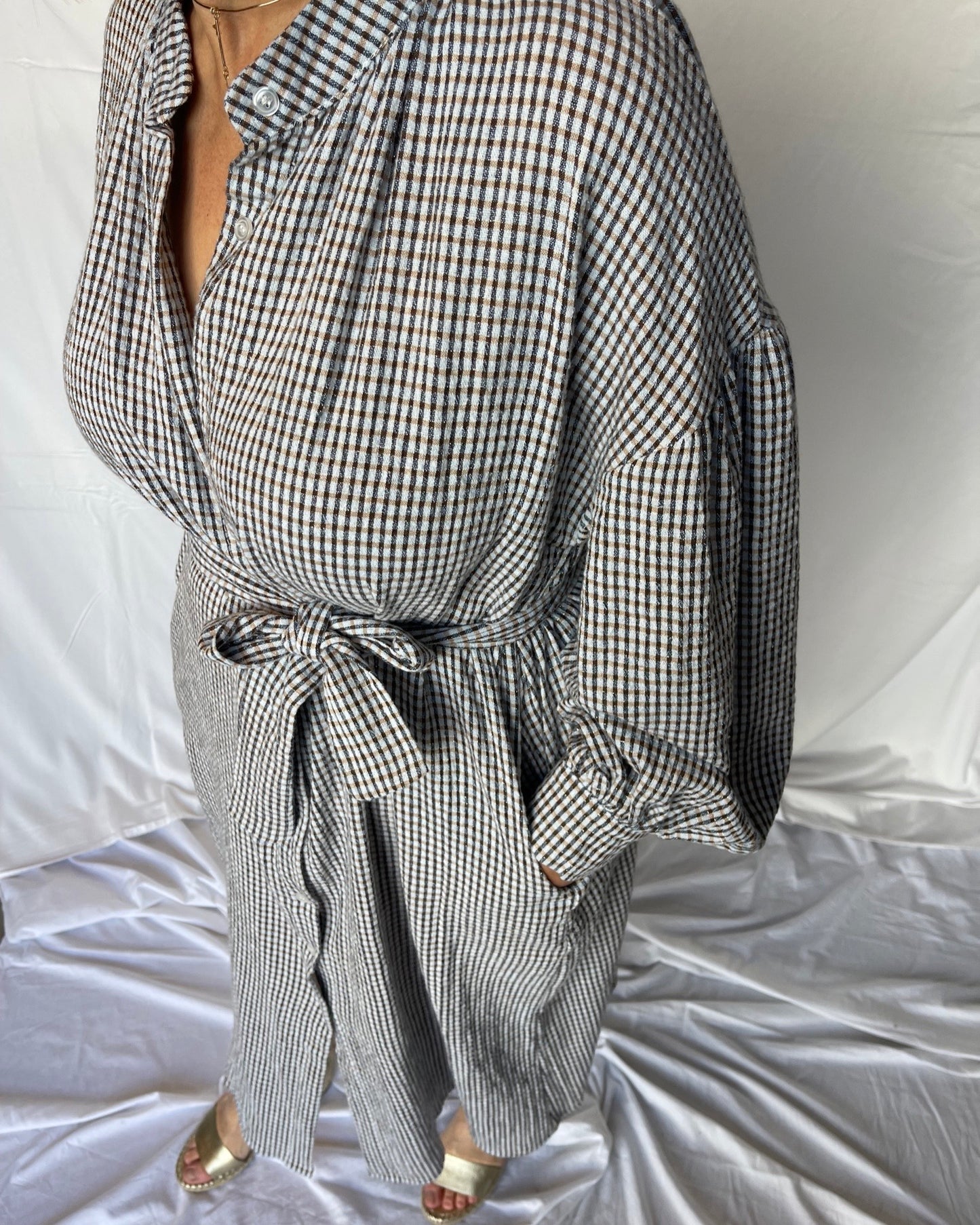 Gingham Dress - Sky