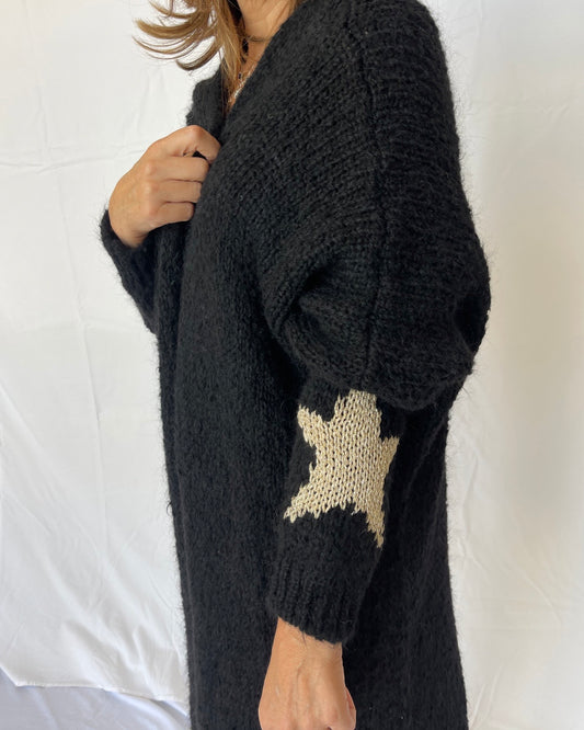Star Cardigan - Black