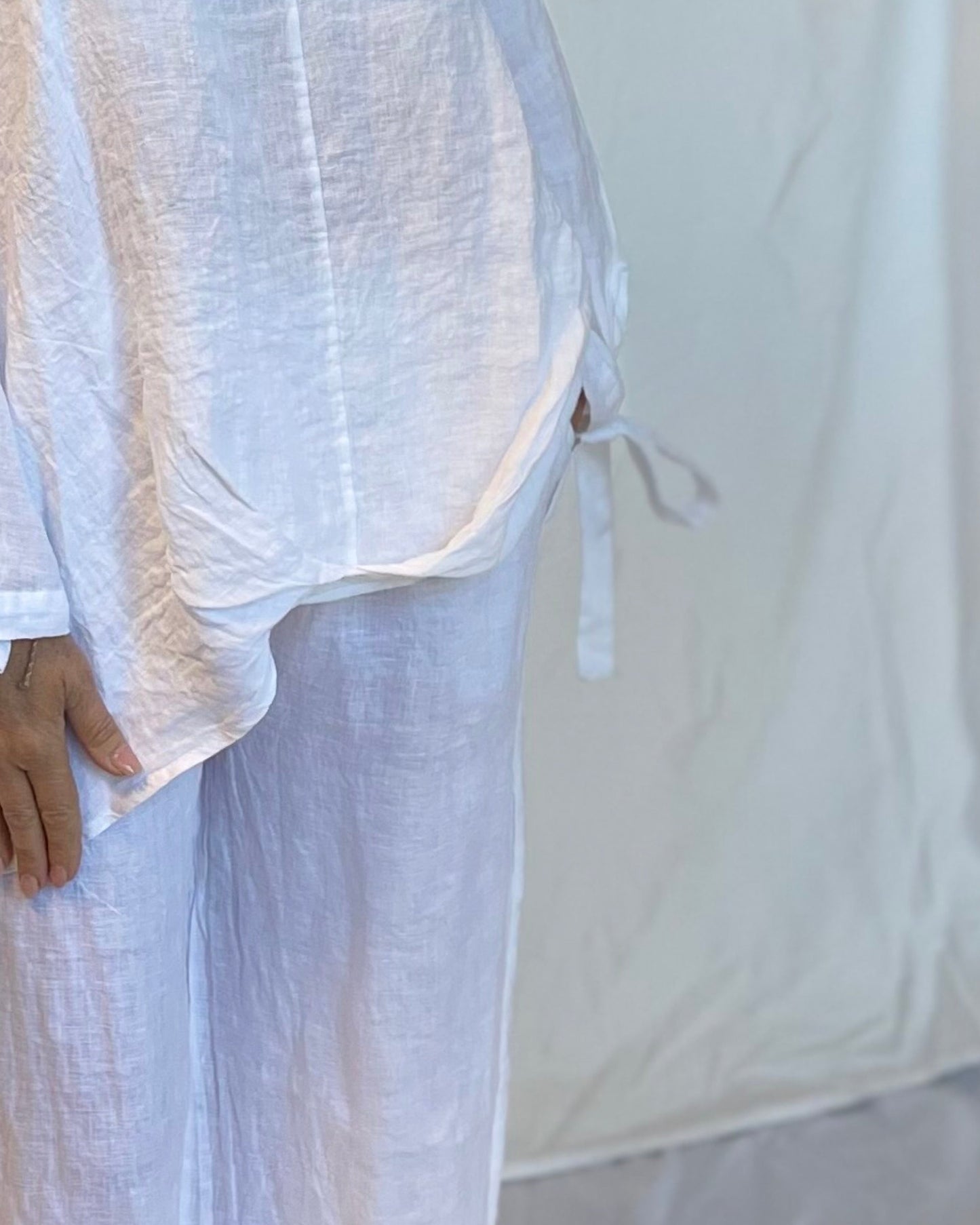 Linen Shirt Oversized - White