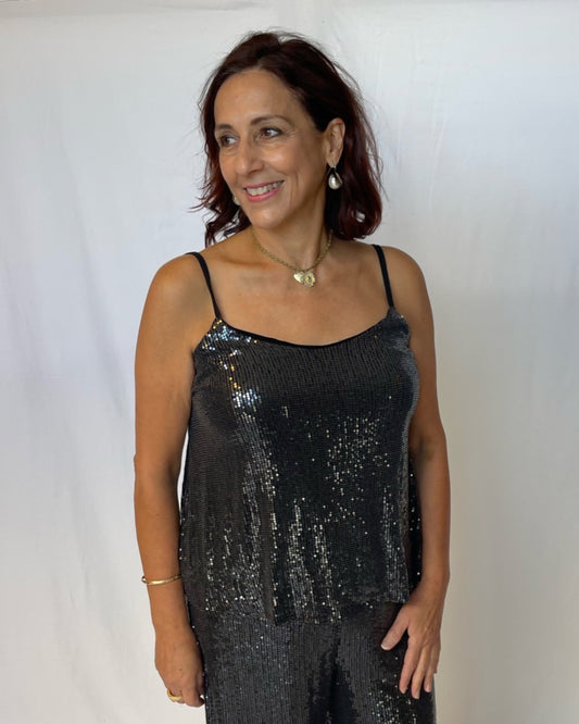 Sequin Tank- Black