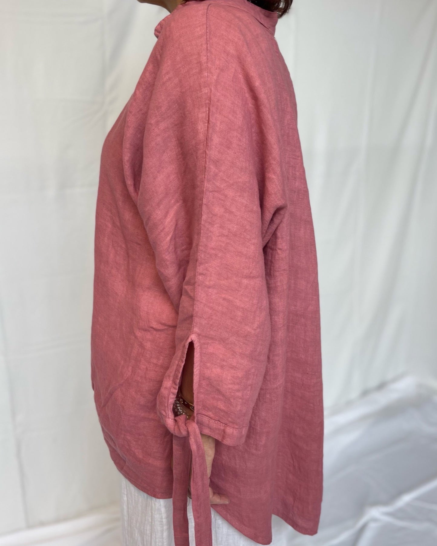Linen Shirt Oversized - Pepperose