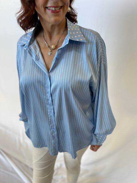 Paris Shirt - Blue/Beige
