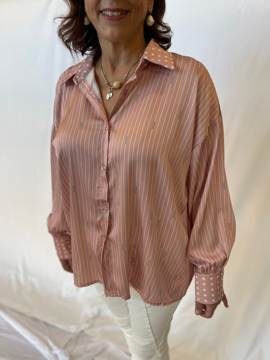 Paris Shirt - Soft Pink/Beige