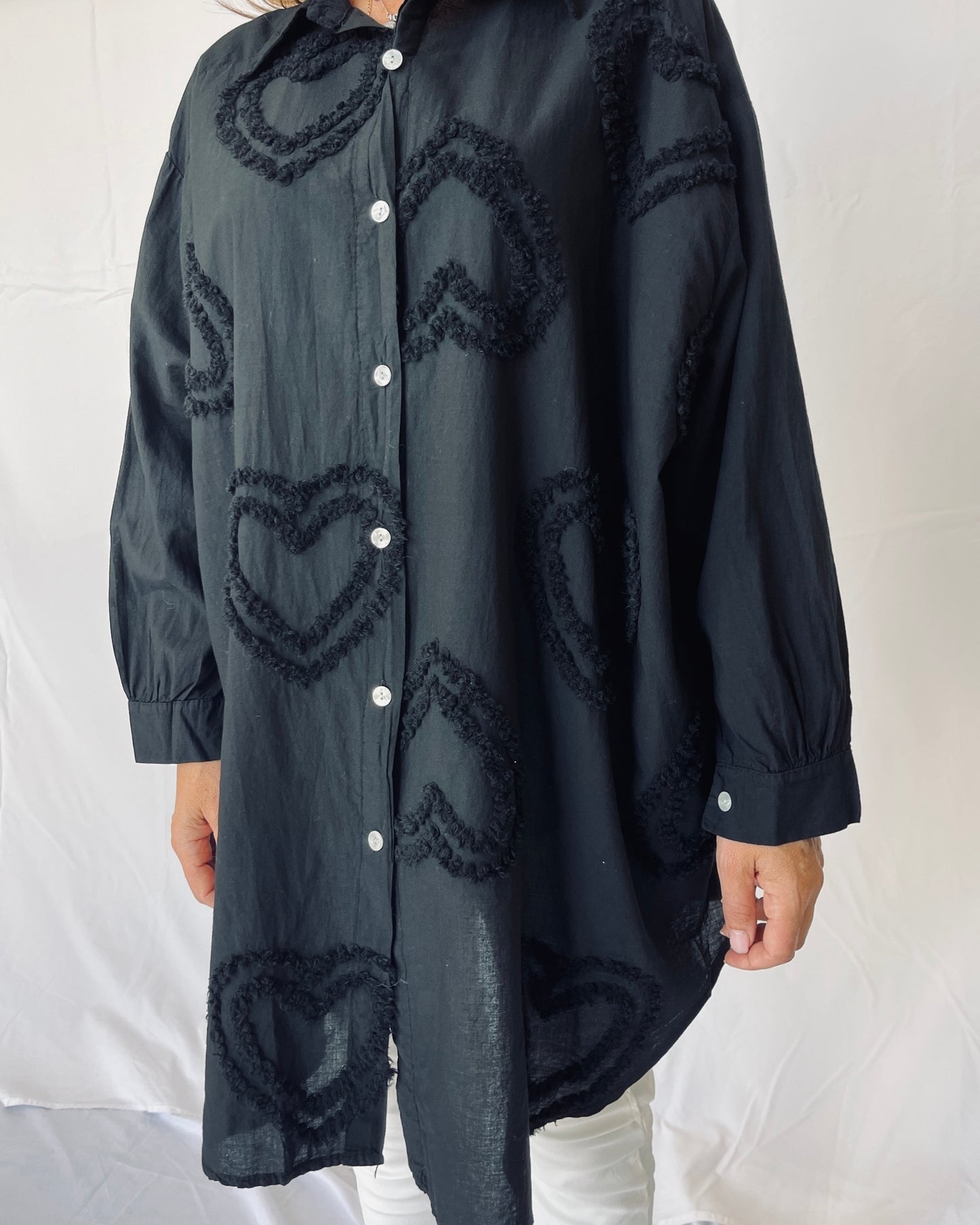 Cotton Heart Shirt - Black