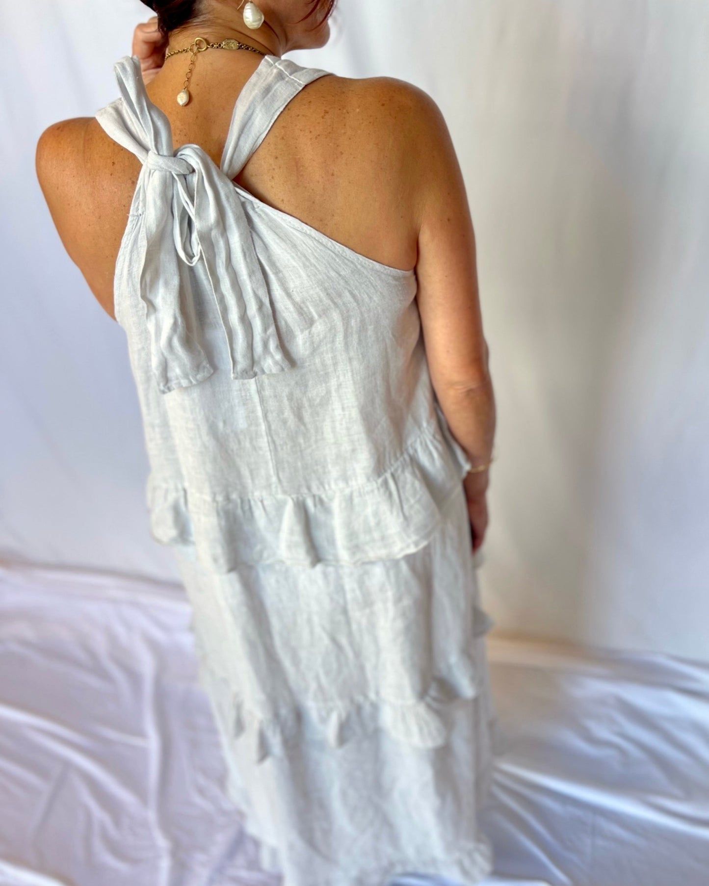 Linen Maxi Dress - Fango