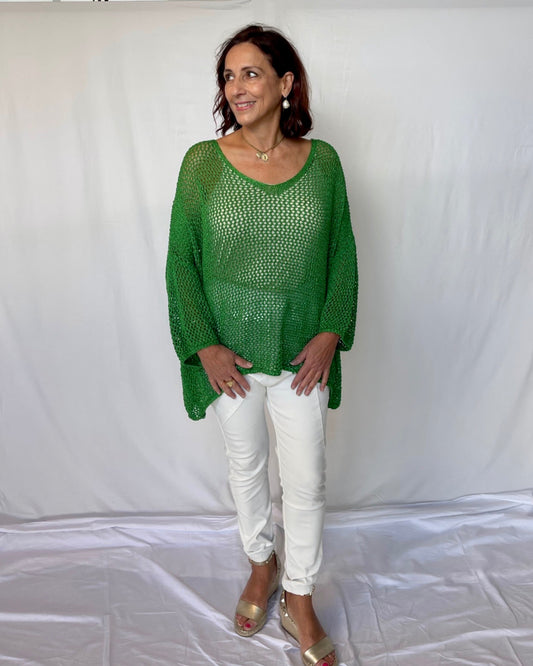 Lurex Knit Top - Emerald