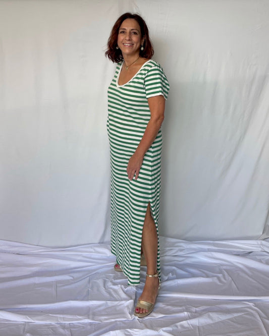 Striped Maxi Dress - Emerald