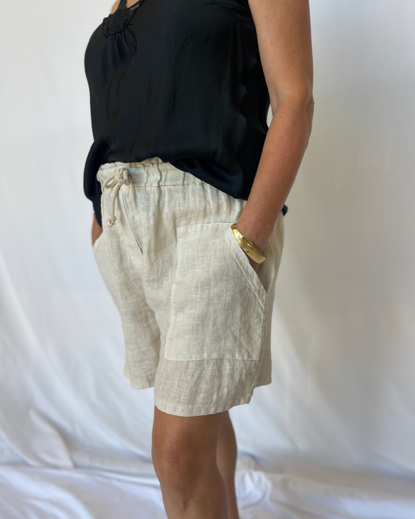 Linen Shorts - Sabbia