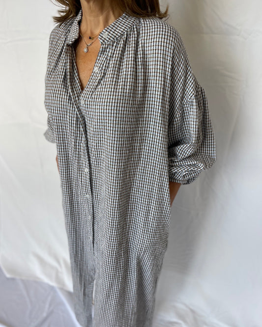 Gingham Dress - Sky