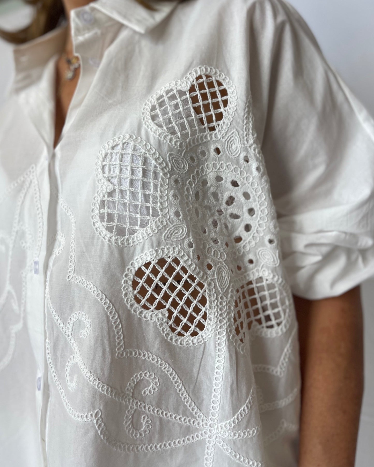 Embellished Shirt - White