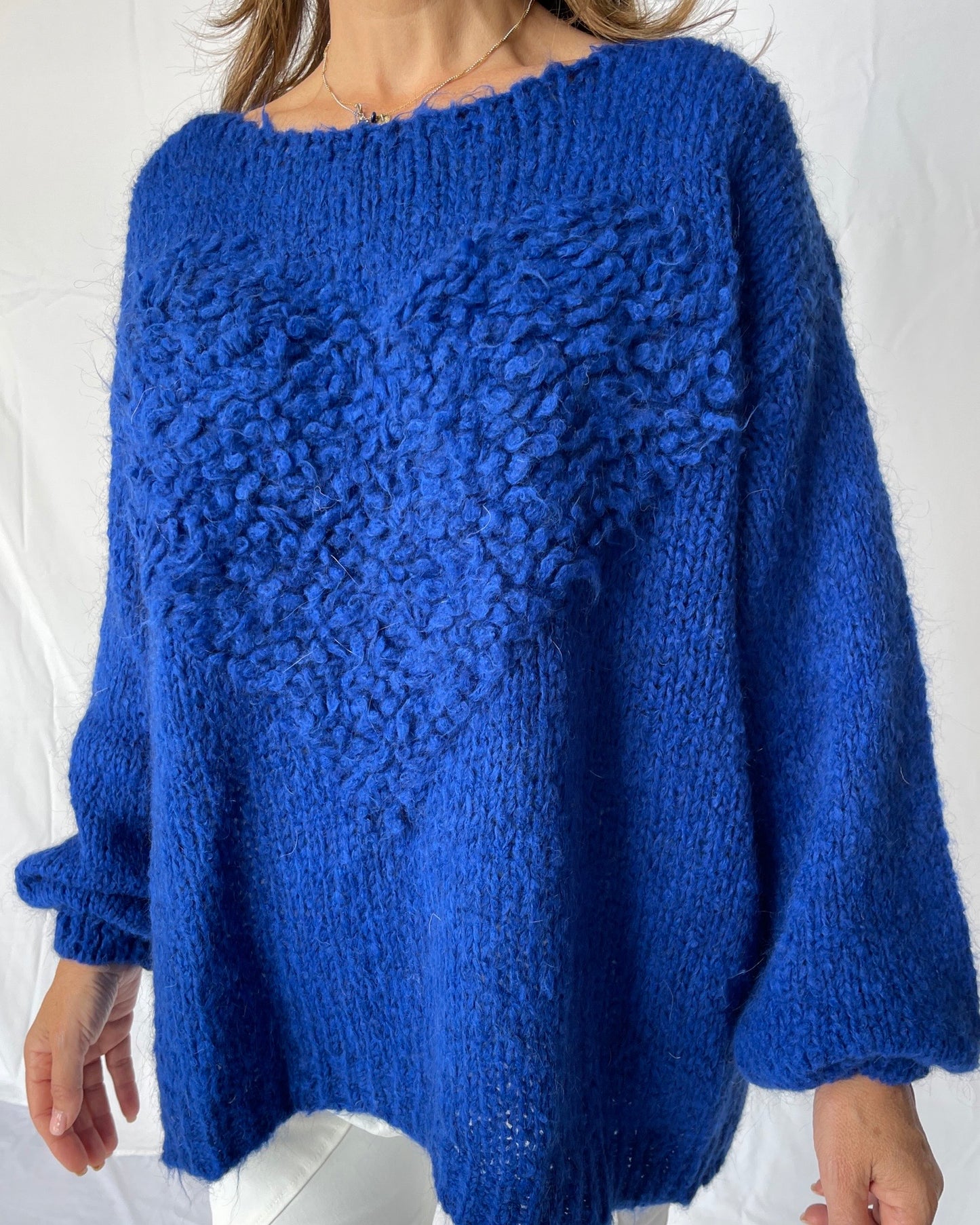 Heart Knit - Cobalt