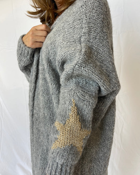 Star Cardigan - Grey