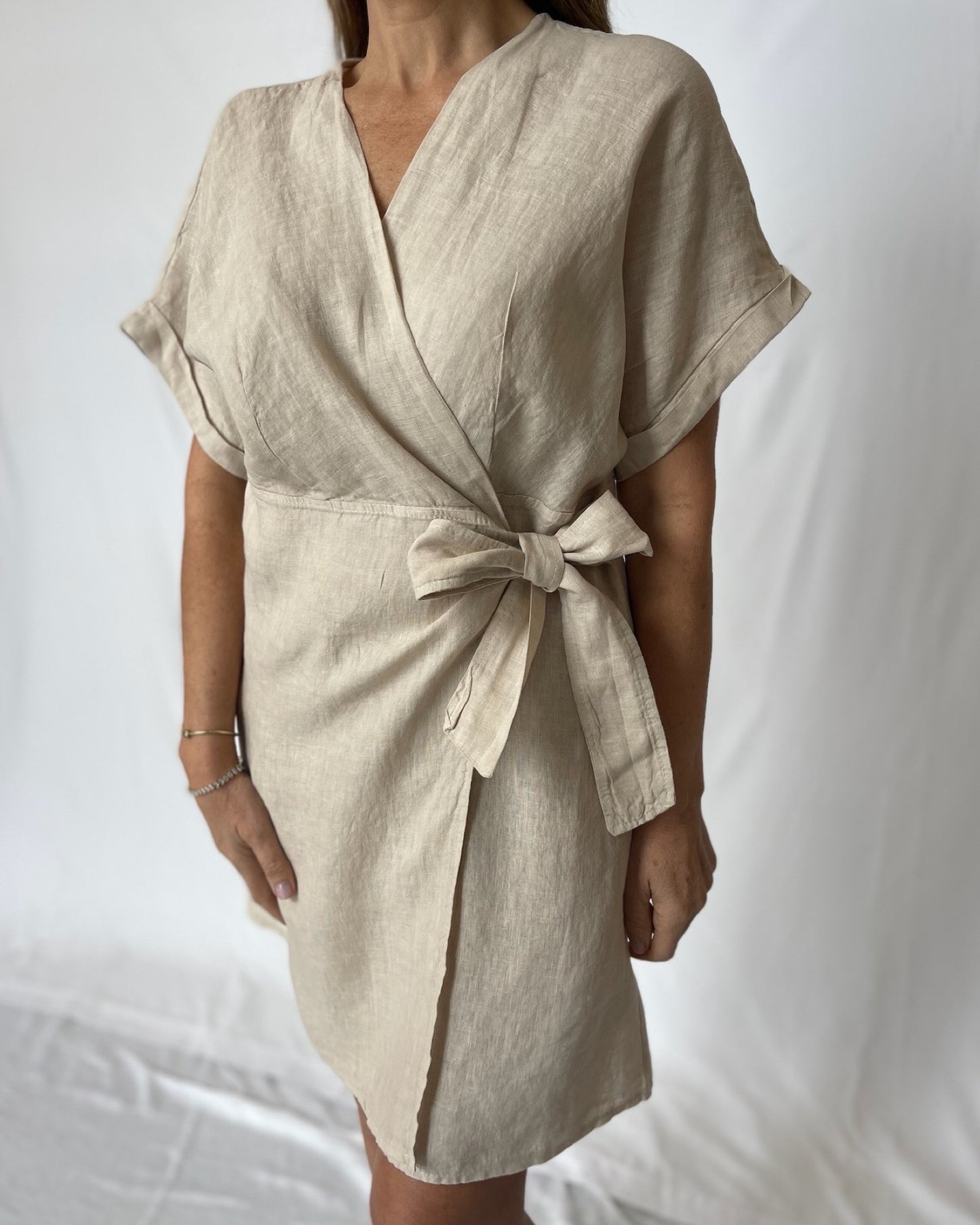 Linen Tie Dress - Sabbia