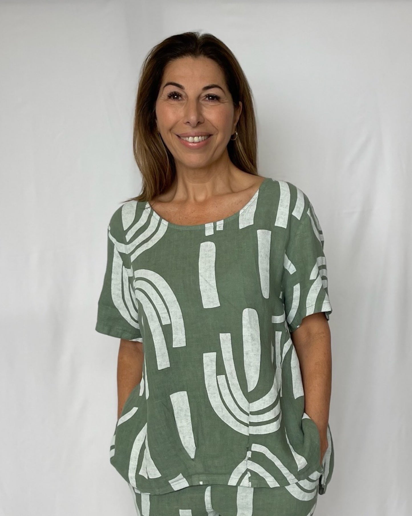 Printed Top - Sage