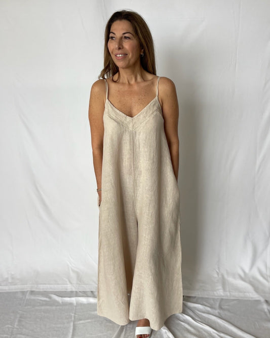 Linen Jumpsuit - Sabbia