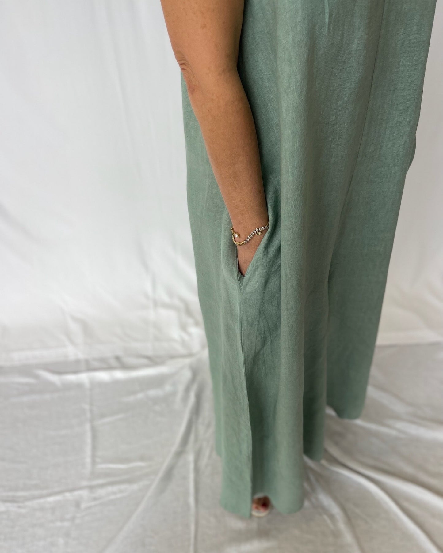 Linen Jumpsuit - Sage