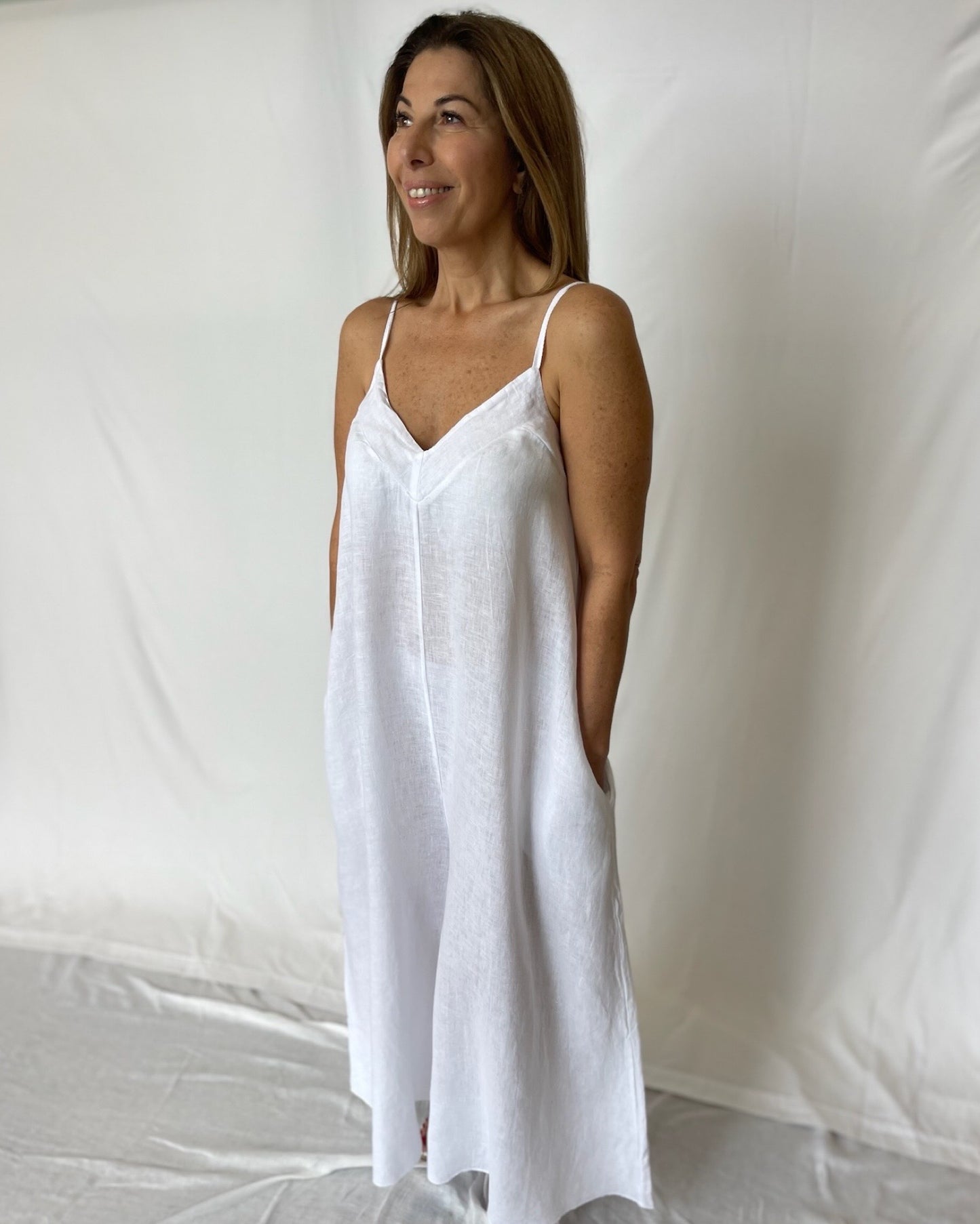 Linen Jumpsuit - White