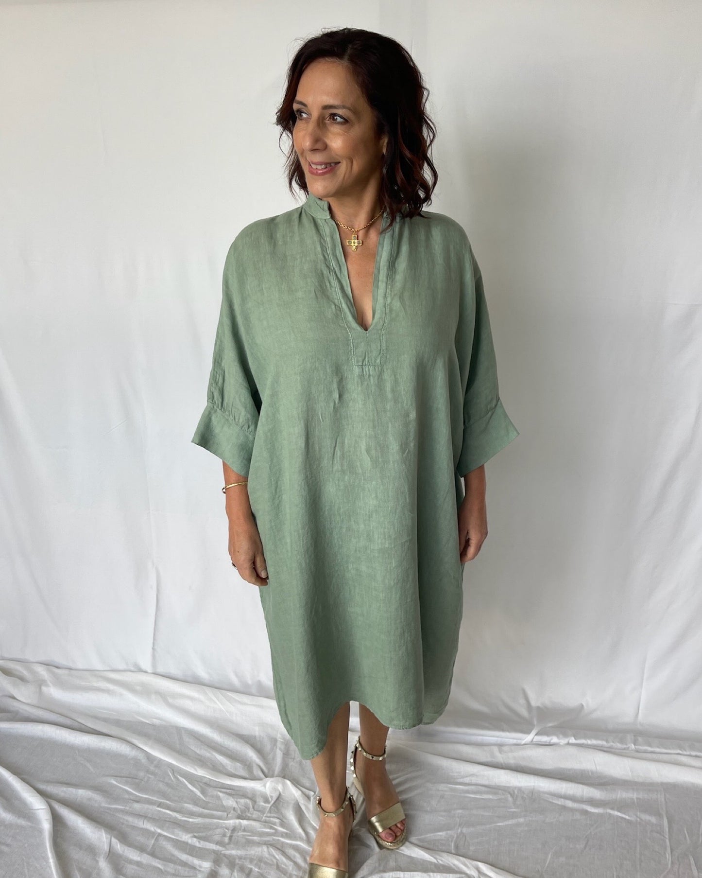 Linen Kaftan - Sage