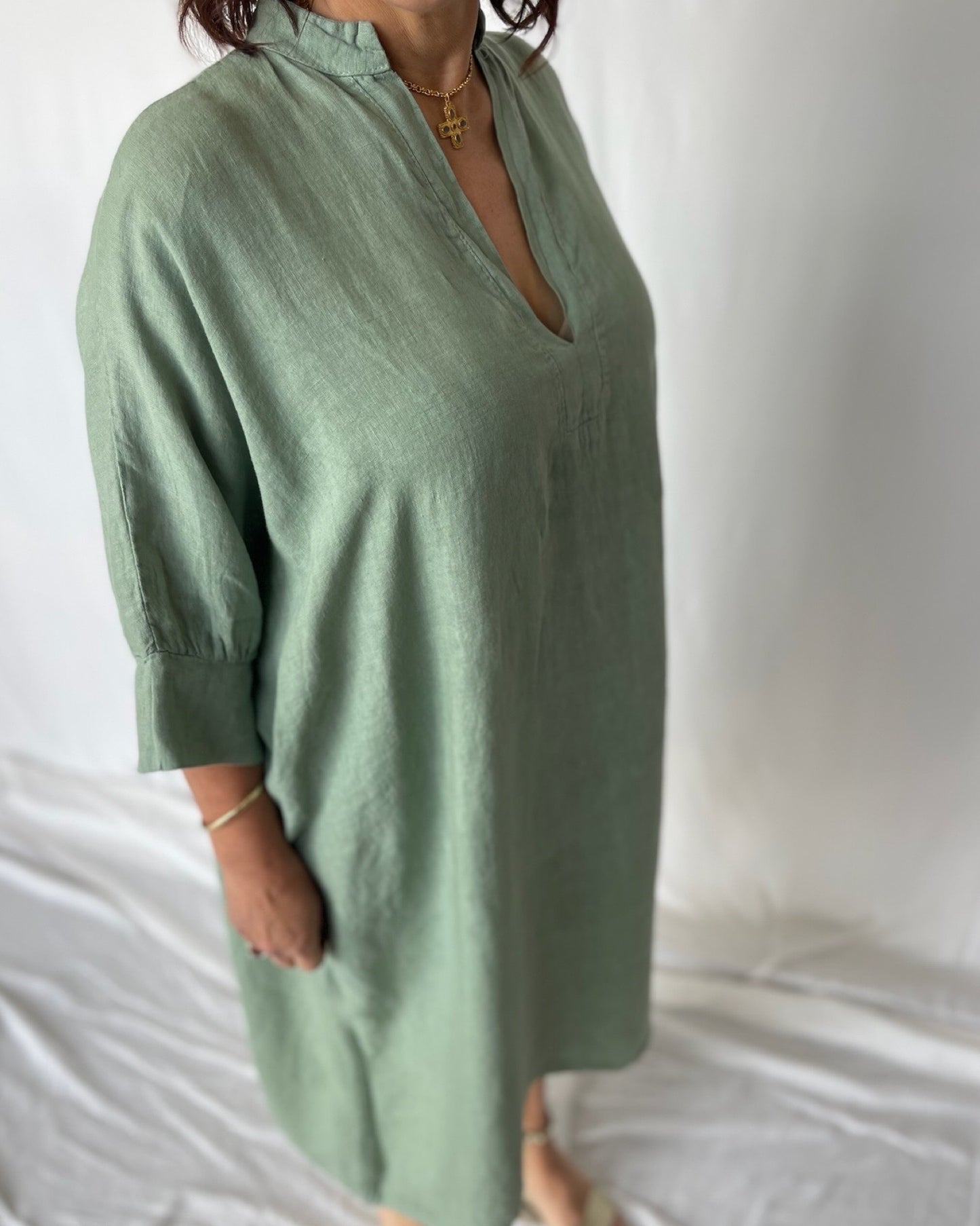 Linen Kaftan - Sage