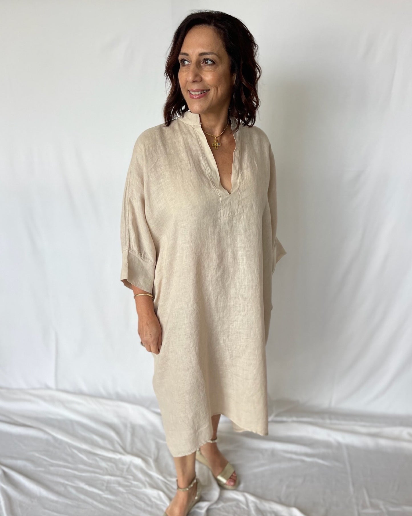 Linen Kaftan - Sabbia