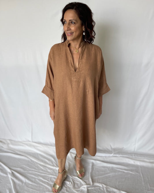 Linen Kaftan - Cinnamon