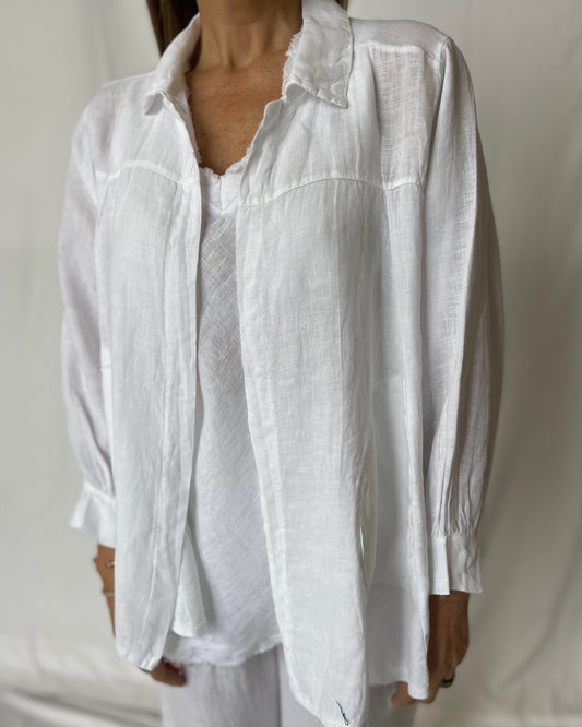 Linen Swing Jacket - White