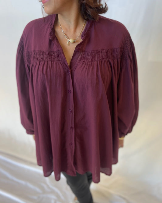 Cotton Shirt - Bordo
