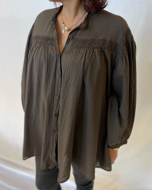 Cotton Shirt - Chocolate