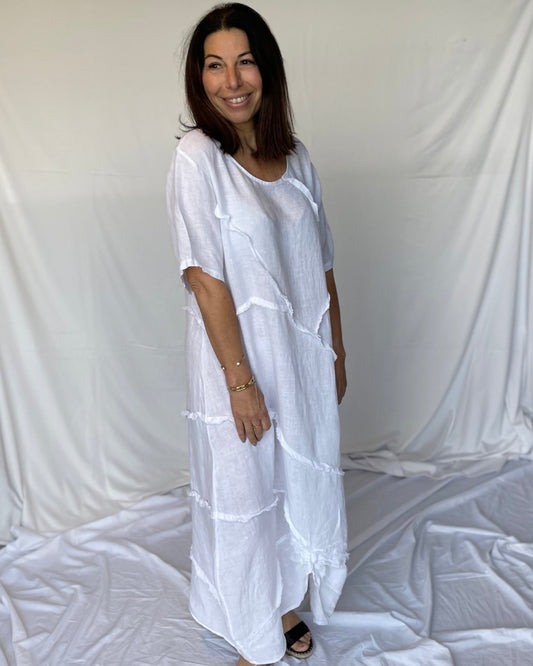 Longline Maxi Linen - White