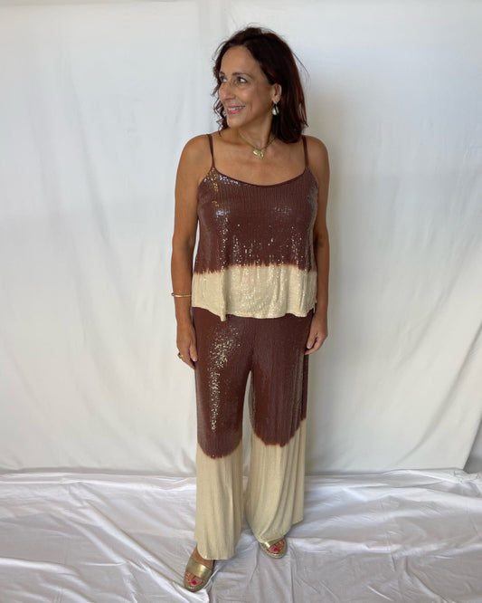 Sequin Pant - Chocolate Ombre