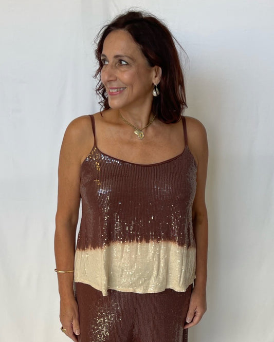 Sequin Top - Chocolate Ombre